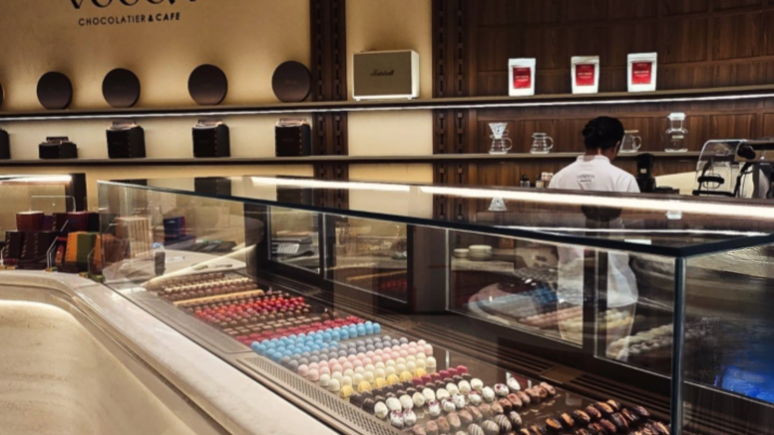 ANKE custom display counter at Vocca Chocolatier and Cafe