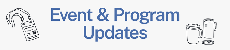 A banner image that says "Organization updates" and has hand-drawn pictures of a diary and pen and a laptop.