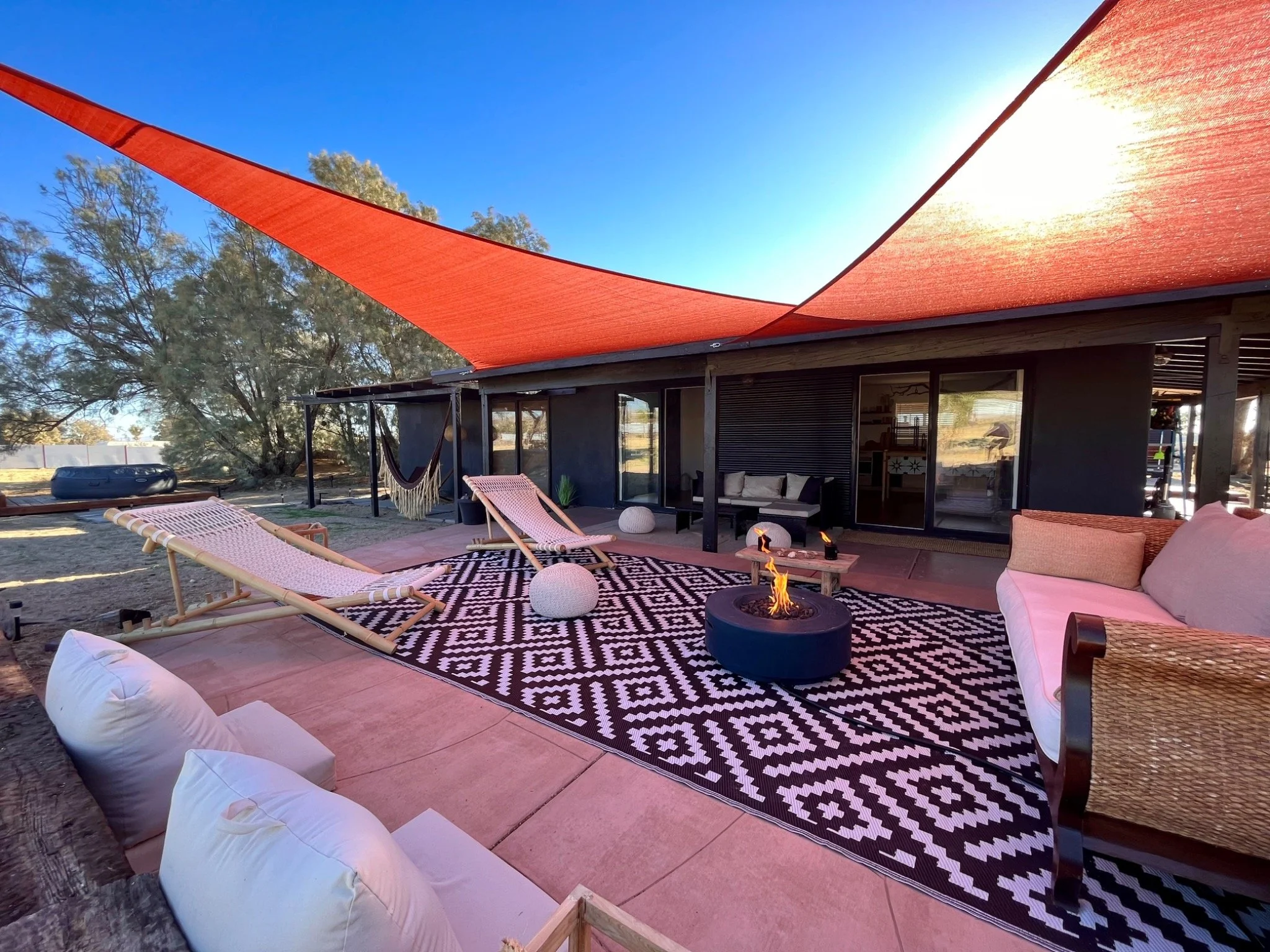 Desert deck and sun shades