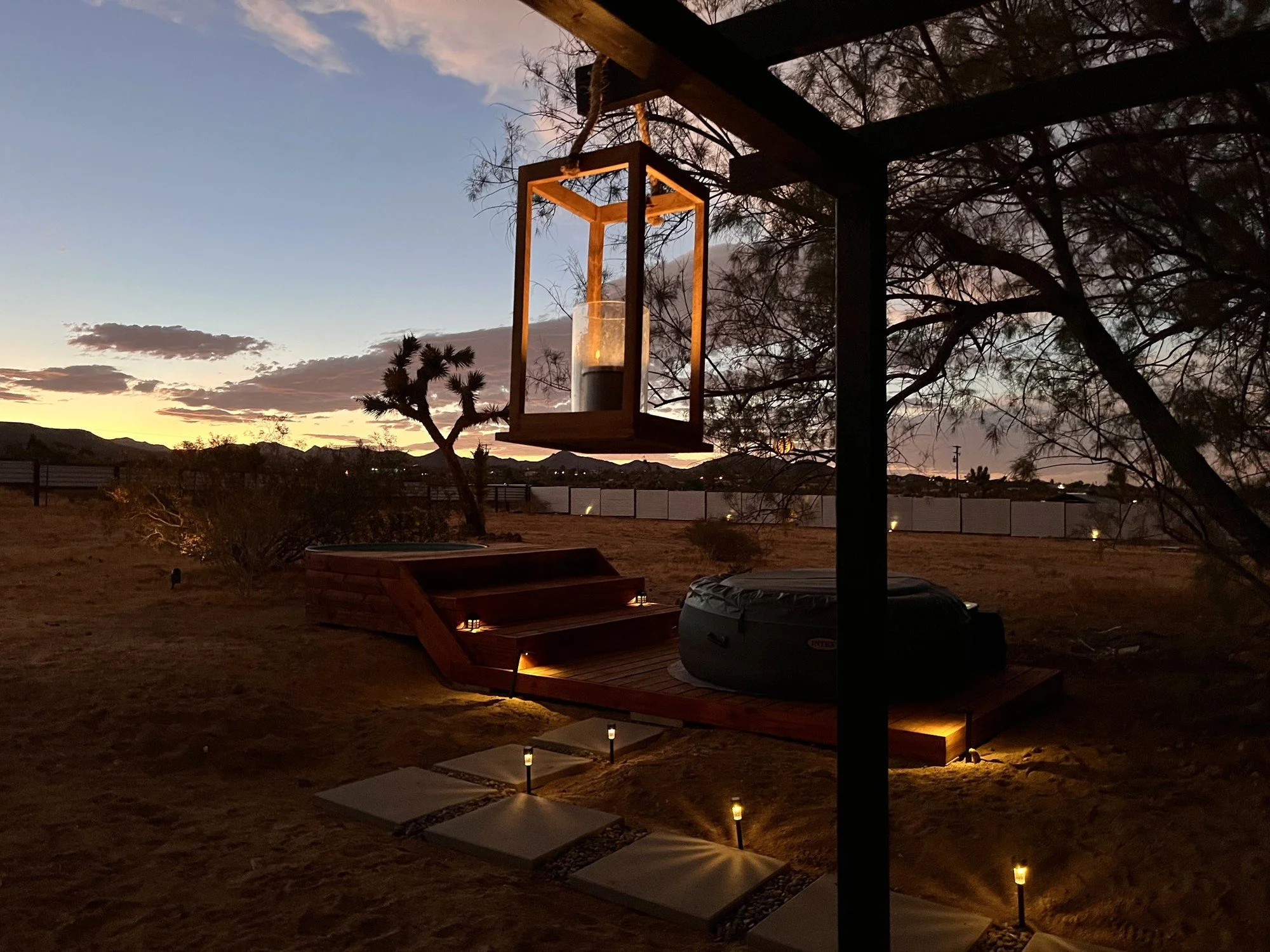 The villa at sunset