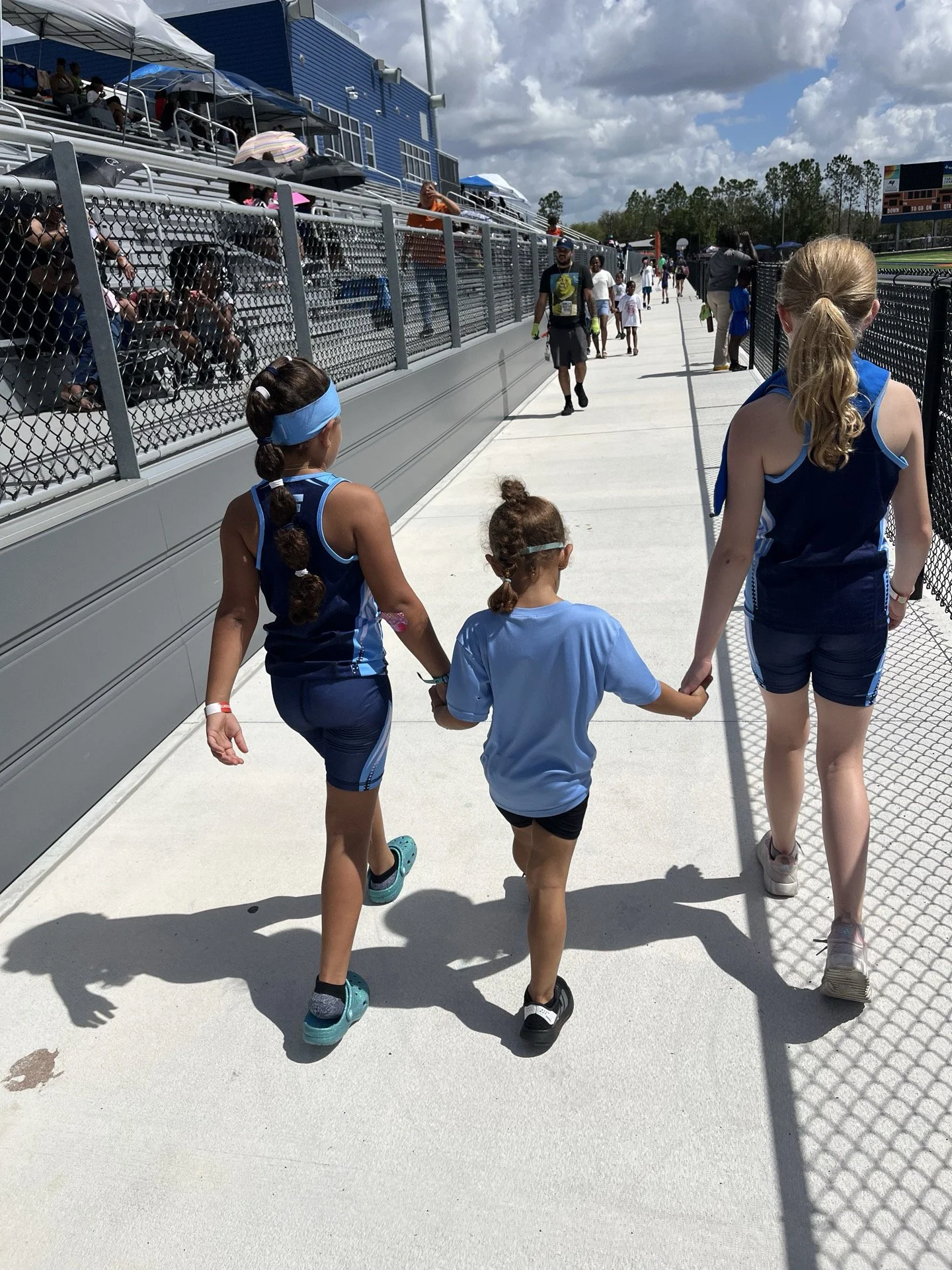 Athletes walking together