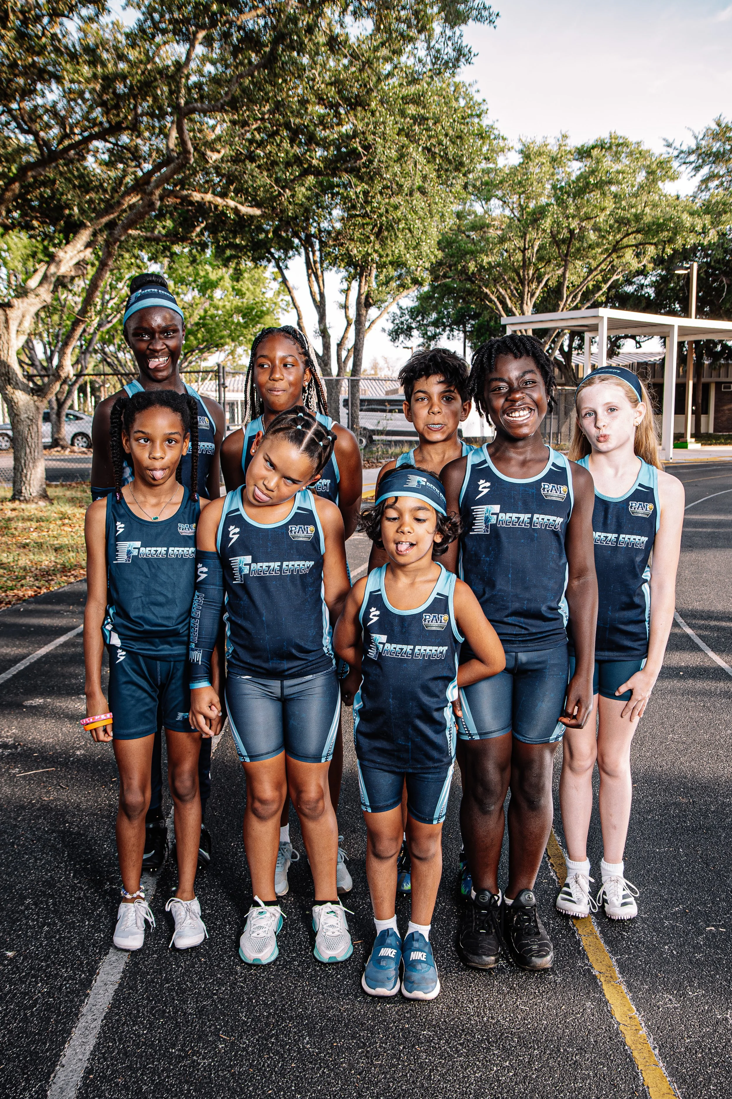 Freeze Effect athletes with goofy faces