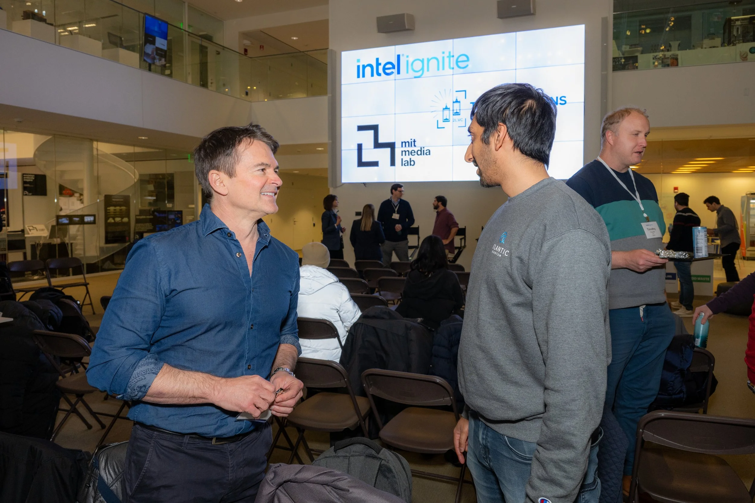 Reed Frerichs in conversation at an Intel Ignite and MIT Media Lab event