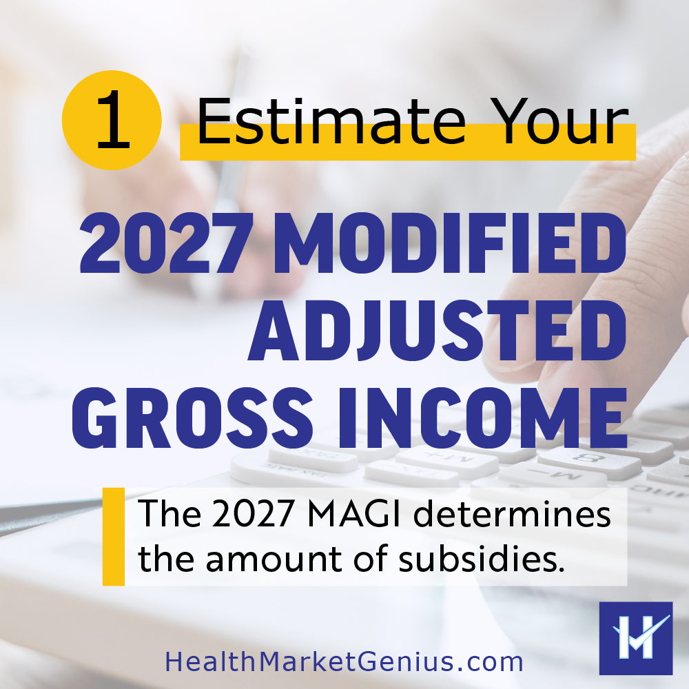 Step 1: Estimate Your 2027 Modified Adjusted Gross Income (MAGI).