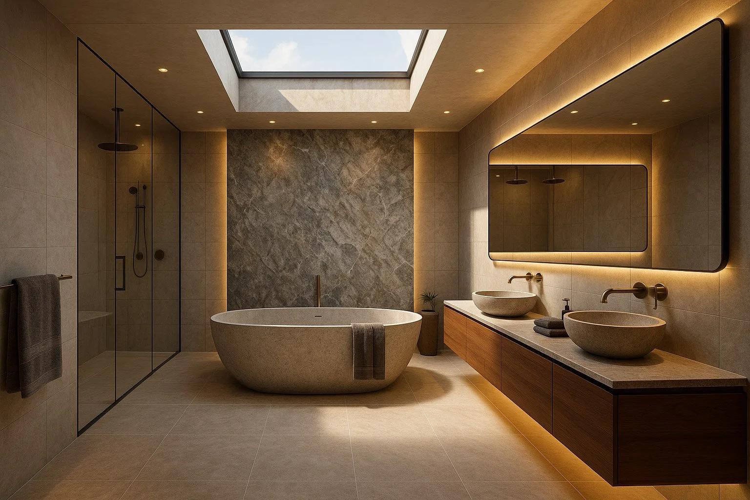 luxury-master-ensuite-bathroom-stone-bathtub-skylight