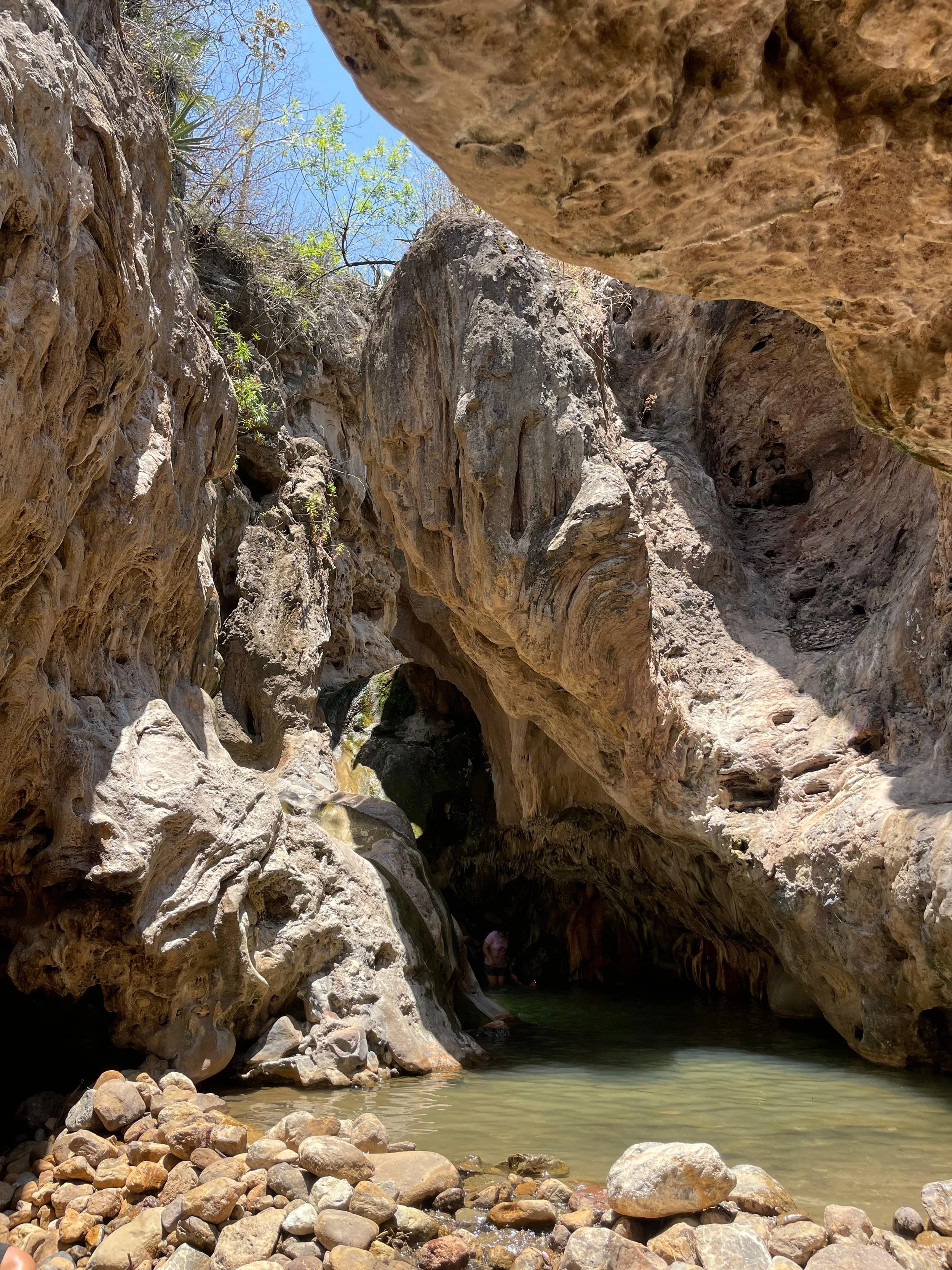 Hidden mineral pools at Las Salinas Oaxaca