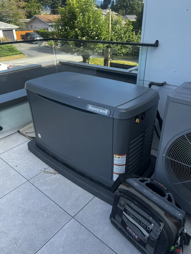 Generac standby generator beside a house