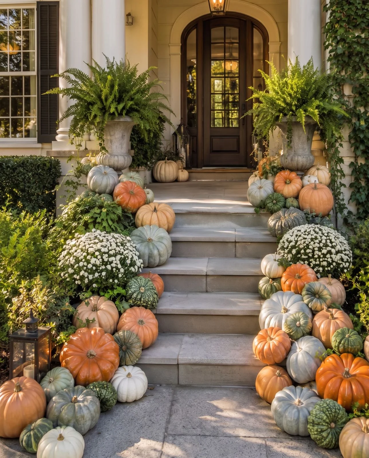 The Grand fall porch spanning a wide double-door entry