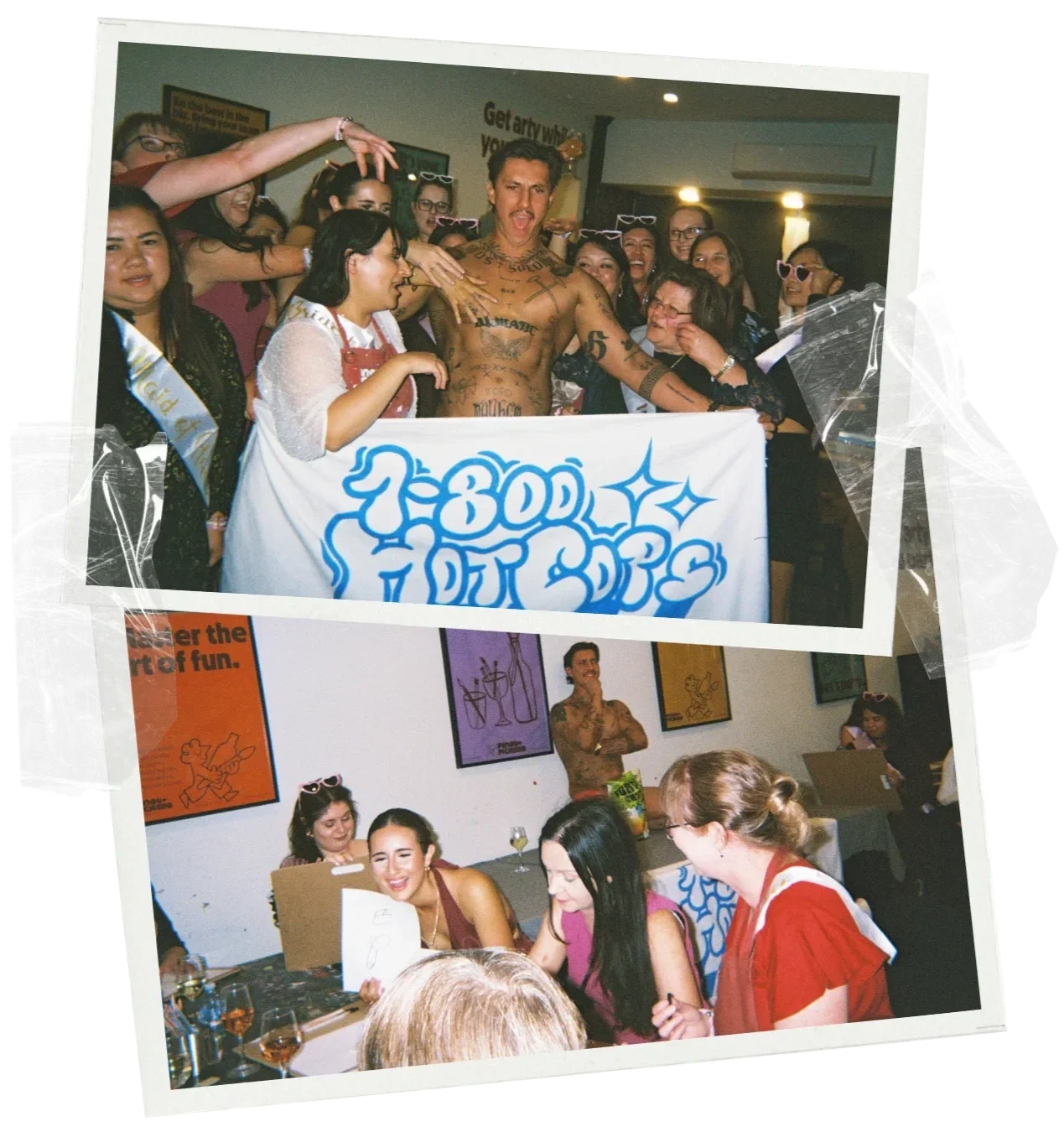 Hens party life drawing class in Adelaide with a live model