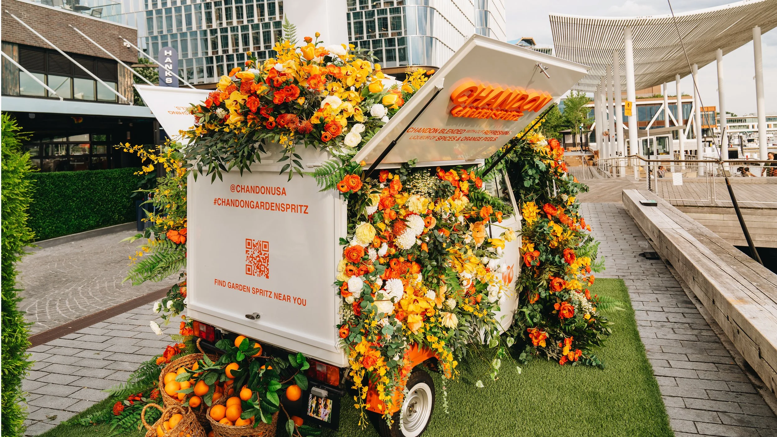 Floral caravan at The Wharf