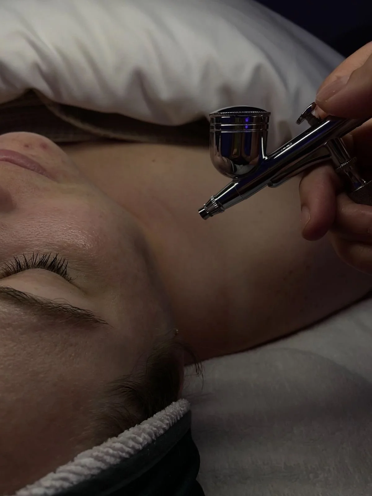 Cooling toner mist applied during the Mother's Day facial at Face It Dermalab Dallas