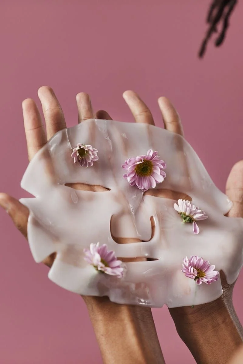 A jelly mask infused with fresh pink flowers used in the Facials and Flowers Mother's Day Ritual at Face It Dermalab Dallas