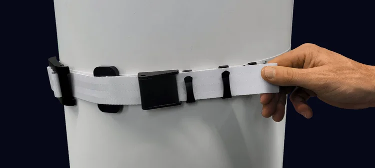 Securing the strap end in the Cam Buckle and Strap Keepers