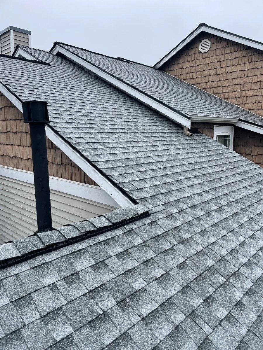 Completed residential asphalt shingle roof