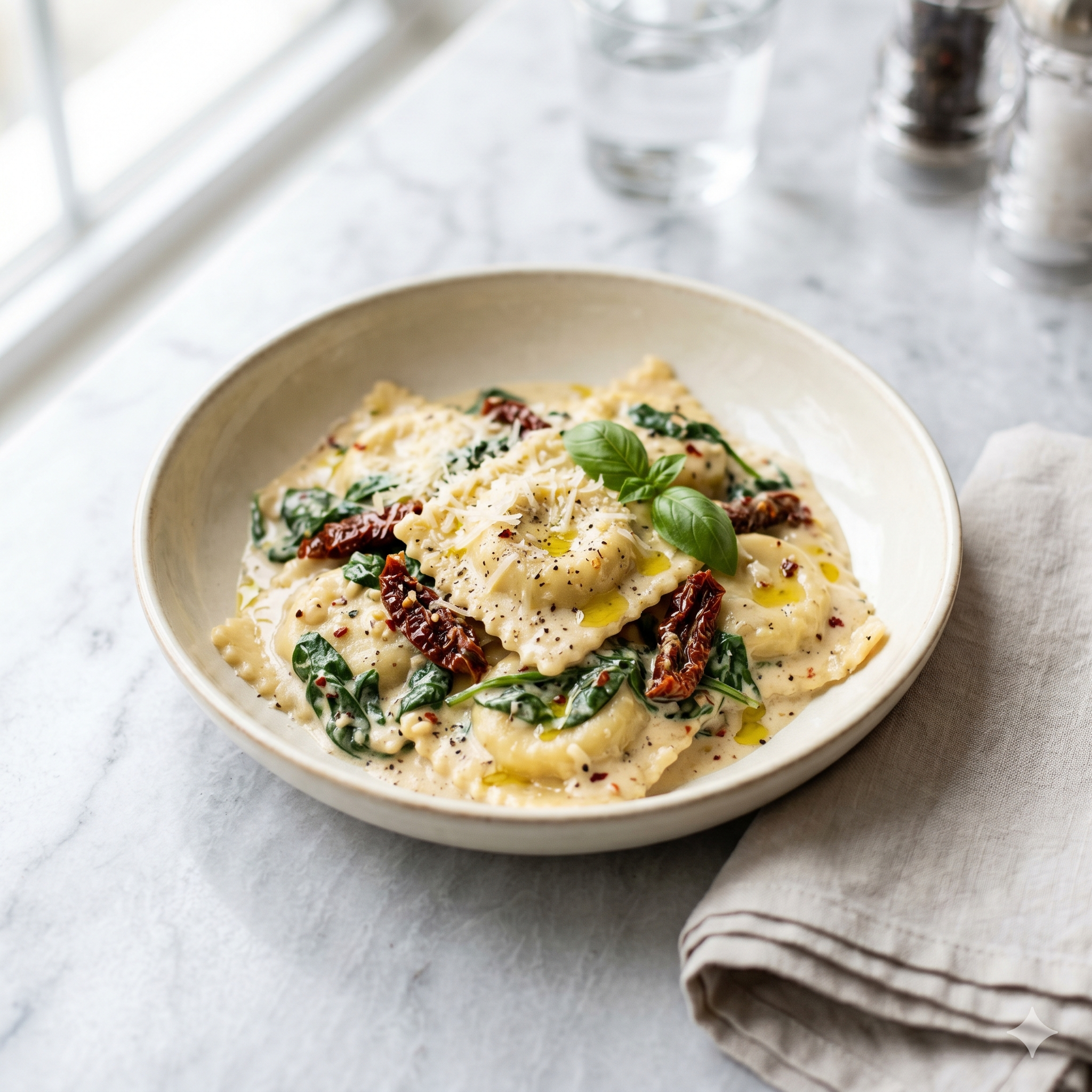 Creamy Tuscan Ravioli