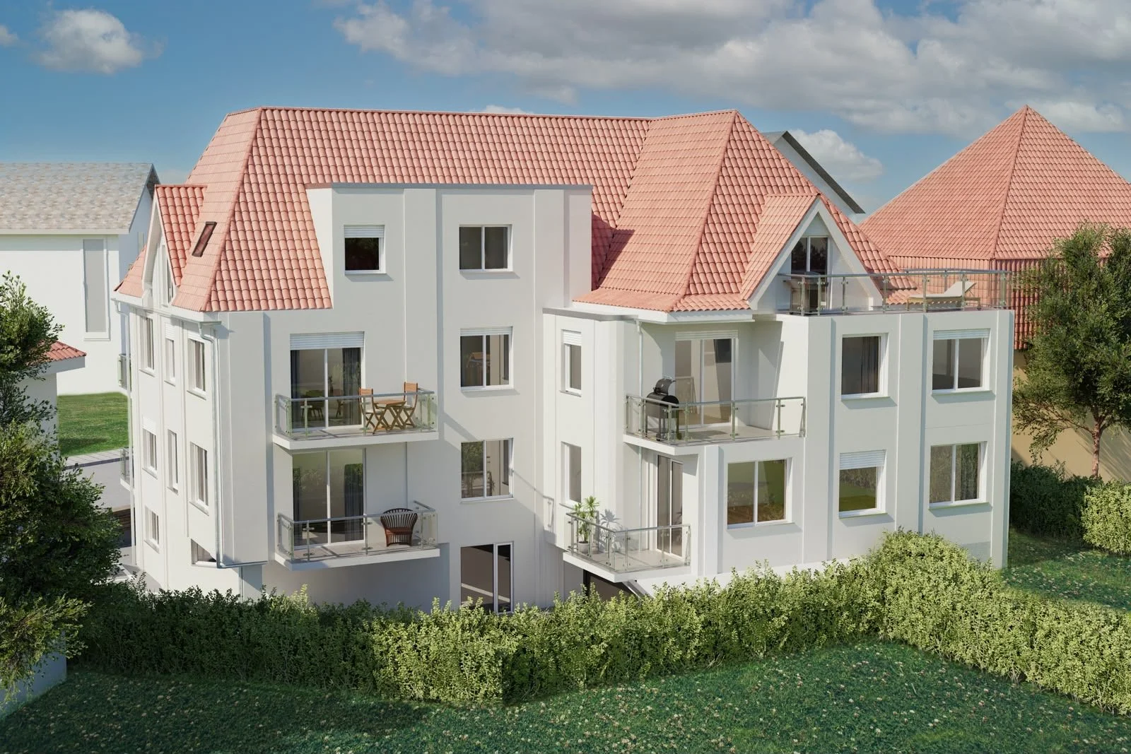 Rückansicht des Wohnprojekts