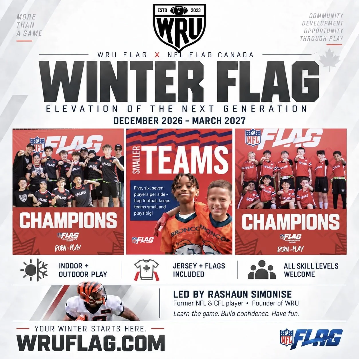 WRU Winter Flag program flyer, December 2026 to March 2027