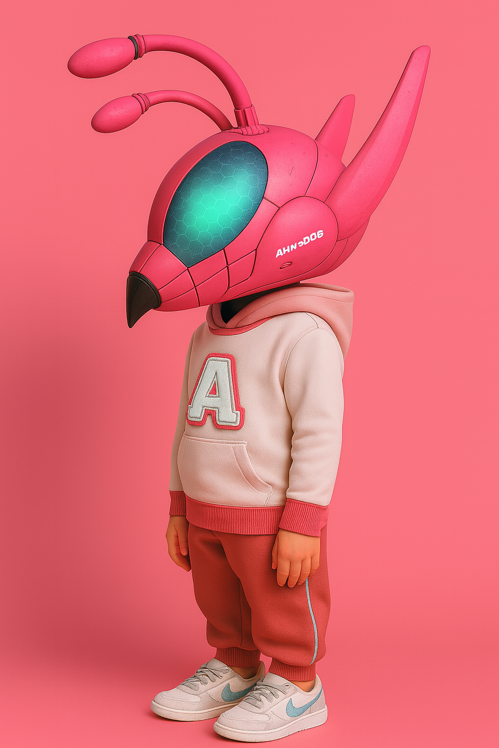 AHMx006 Pink Lemonade yellowjacket-style avatar helmet