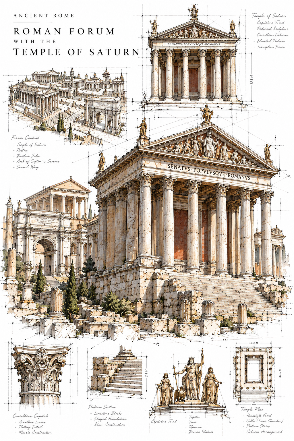 Roman Forum with the Temple of Saturn