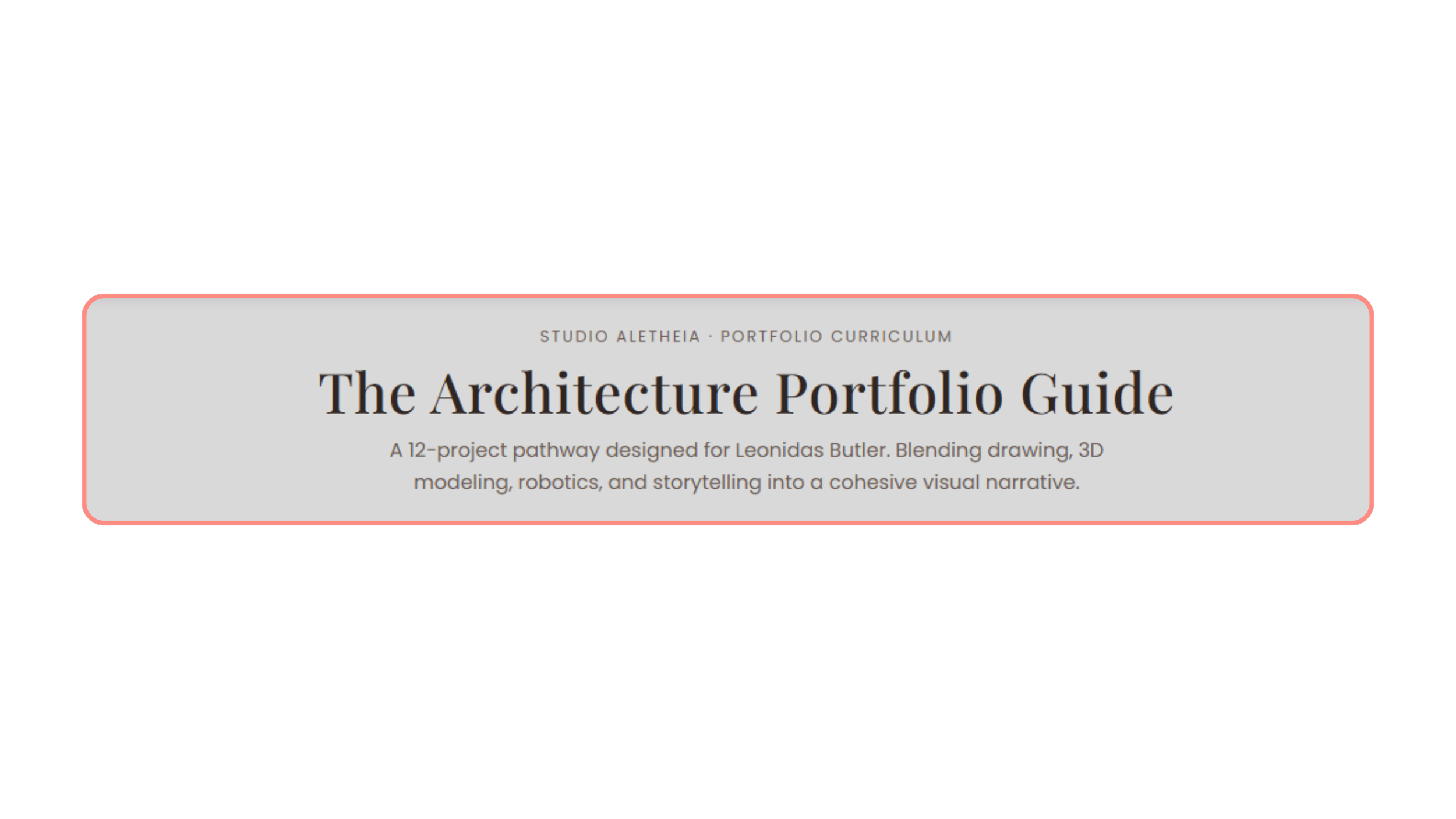The Architecture Portfolio Guide