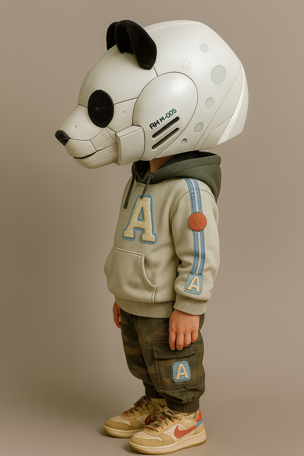 AHMx005 Panda avatar with stylized panda helmet