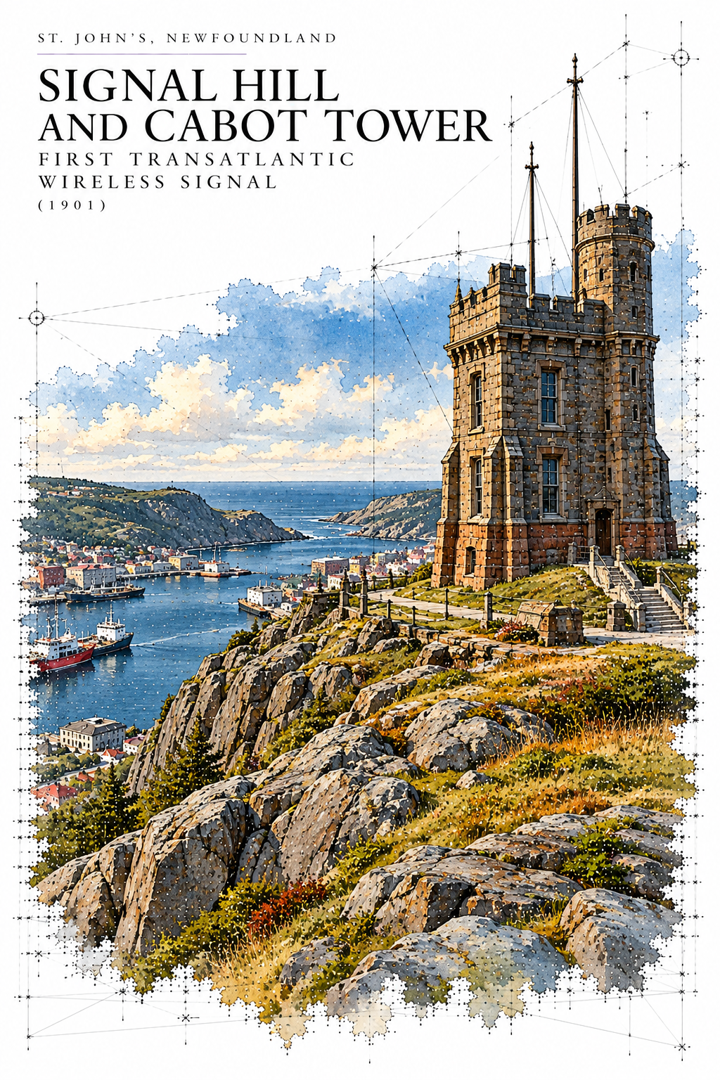 Signal Hill and Cabot Tower — St. John's, Newfoundland (first transatlantic wireless signal, 1901)