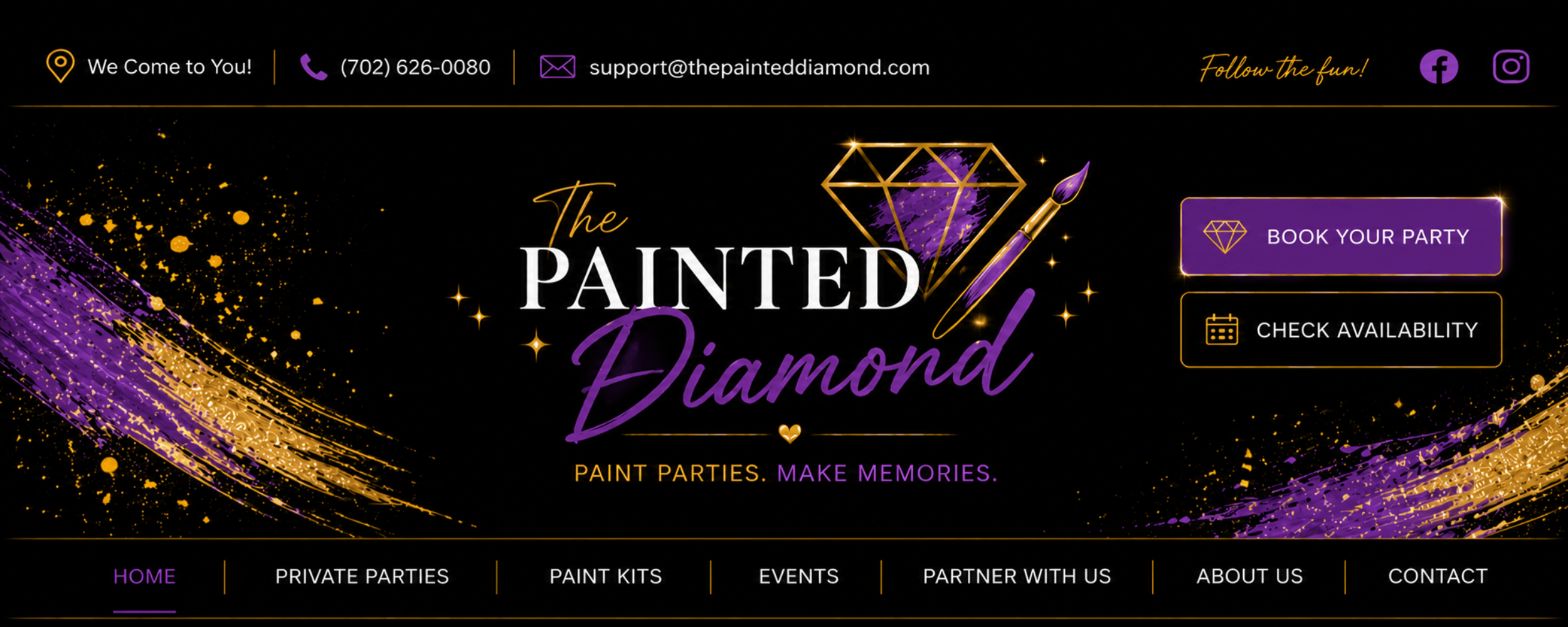 The Painted Diamond website header
