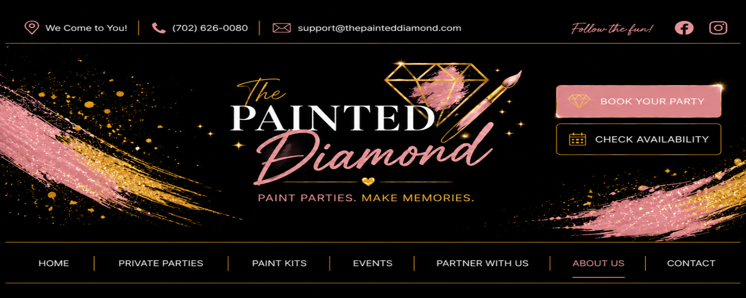The Painted Diamond website header