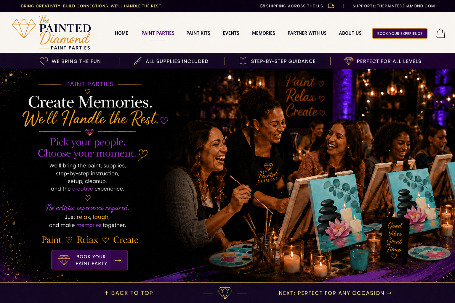 The Painted Diamond Paint Parties — Create Memories, We'll Handle the Rest