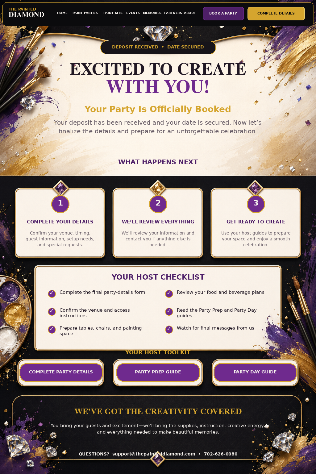 Your Painted Diamond party is officially booked
