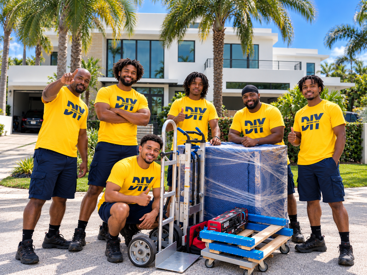 DIY Moving Help moving crew team portrait serving West Palm Beach, Florida