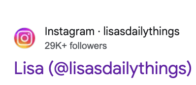 Lisa's Daily Things