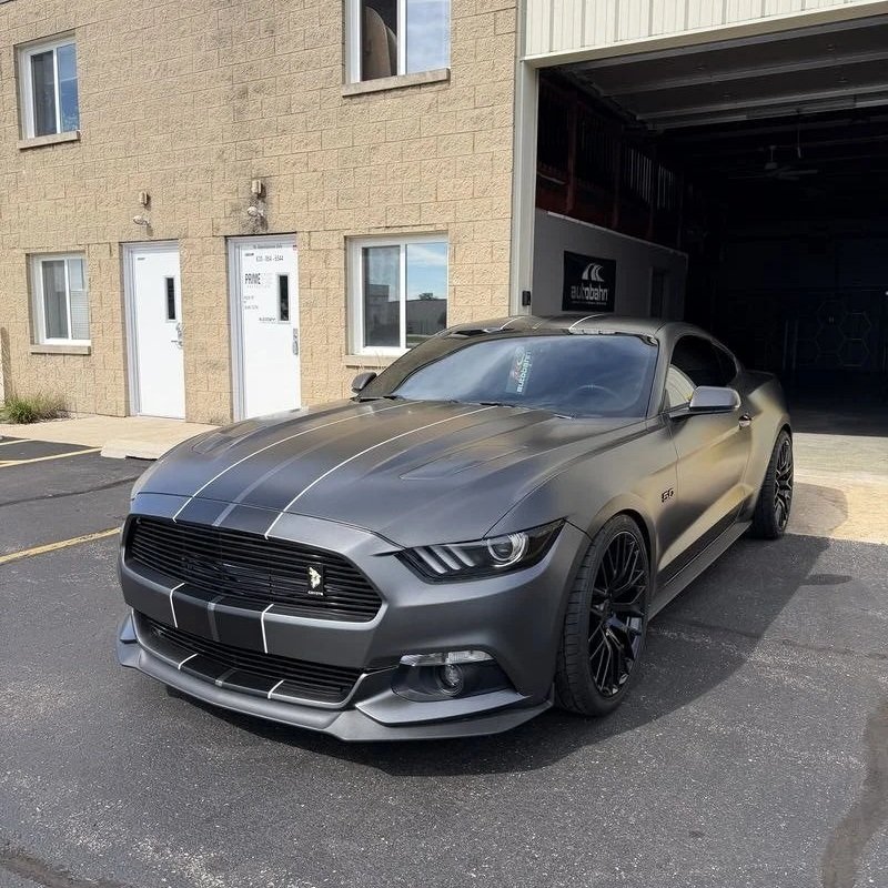 Ford Mustang GT with full satin matte paint protection film installed by PrimeVue Protection