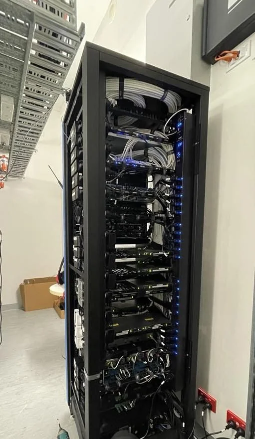 Comms rack built, dressed and labelled by Connective Integrations for an integrator client