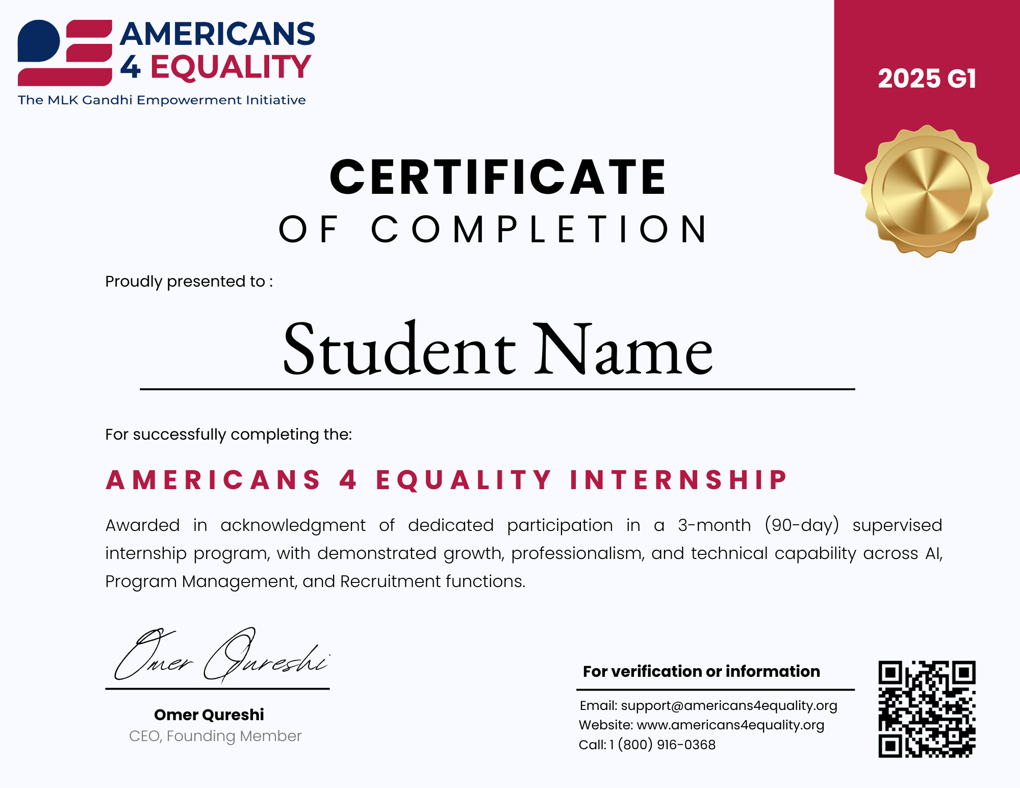 Internship Certificate