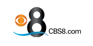 CBS 8 San Diego news logo featuring Kiwi Spa
