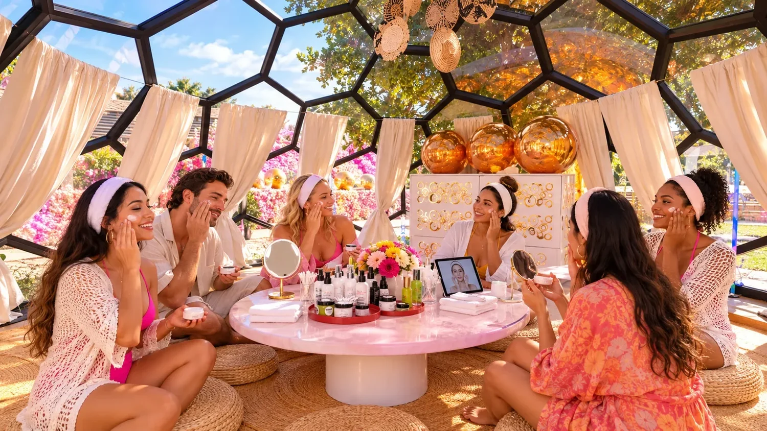 Self-guided skincare inside the Glass Dome