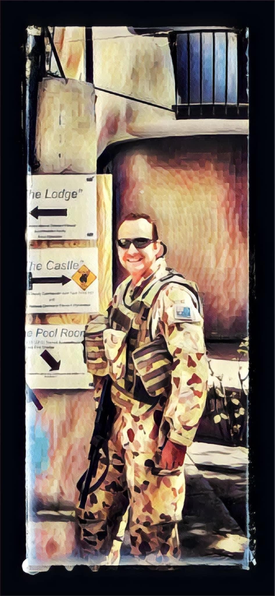 Portrait drawing of Stuart, created by one of his mates.