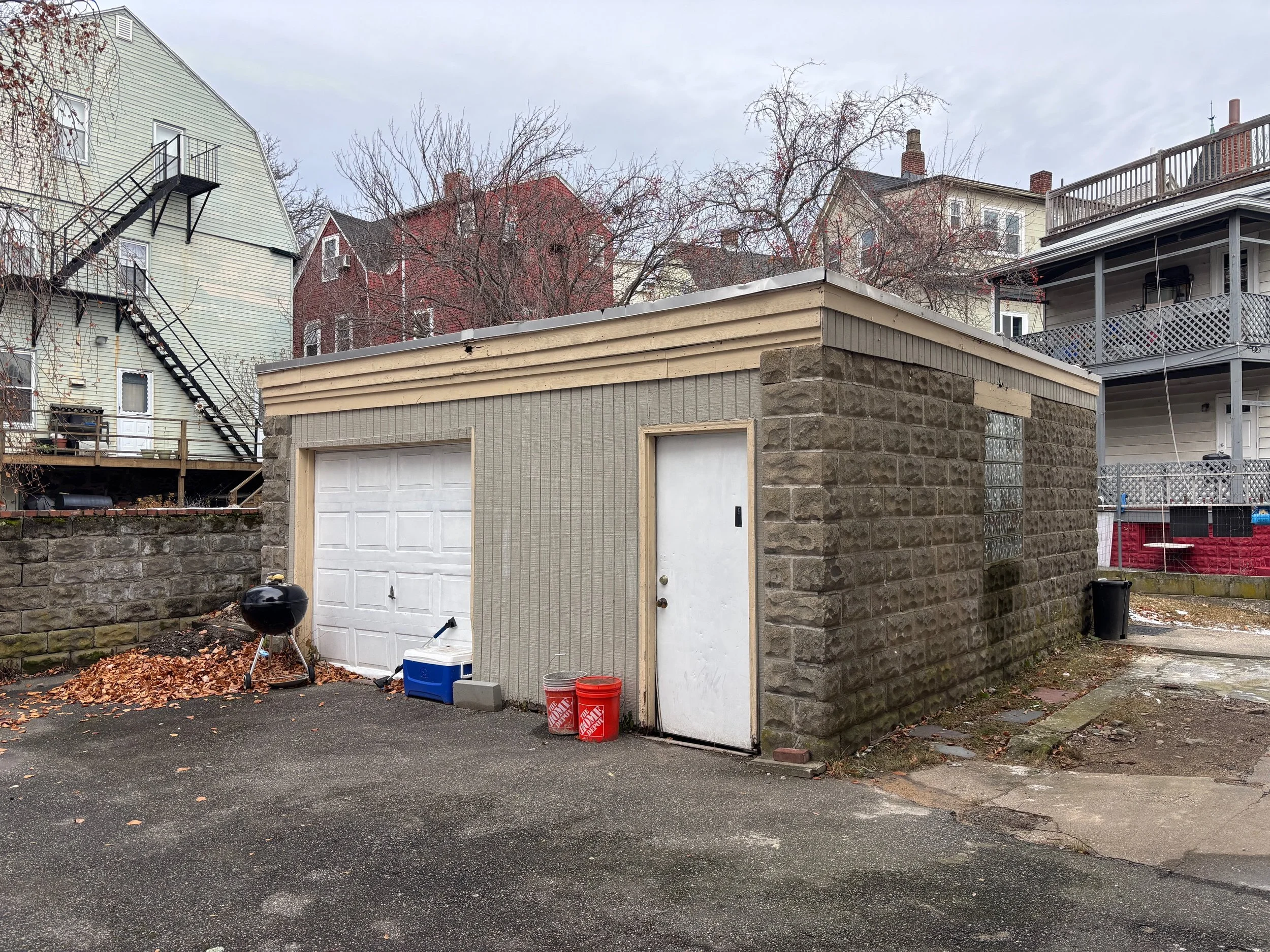 The existing garage today, before conversion