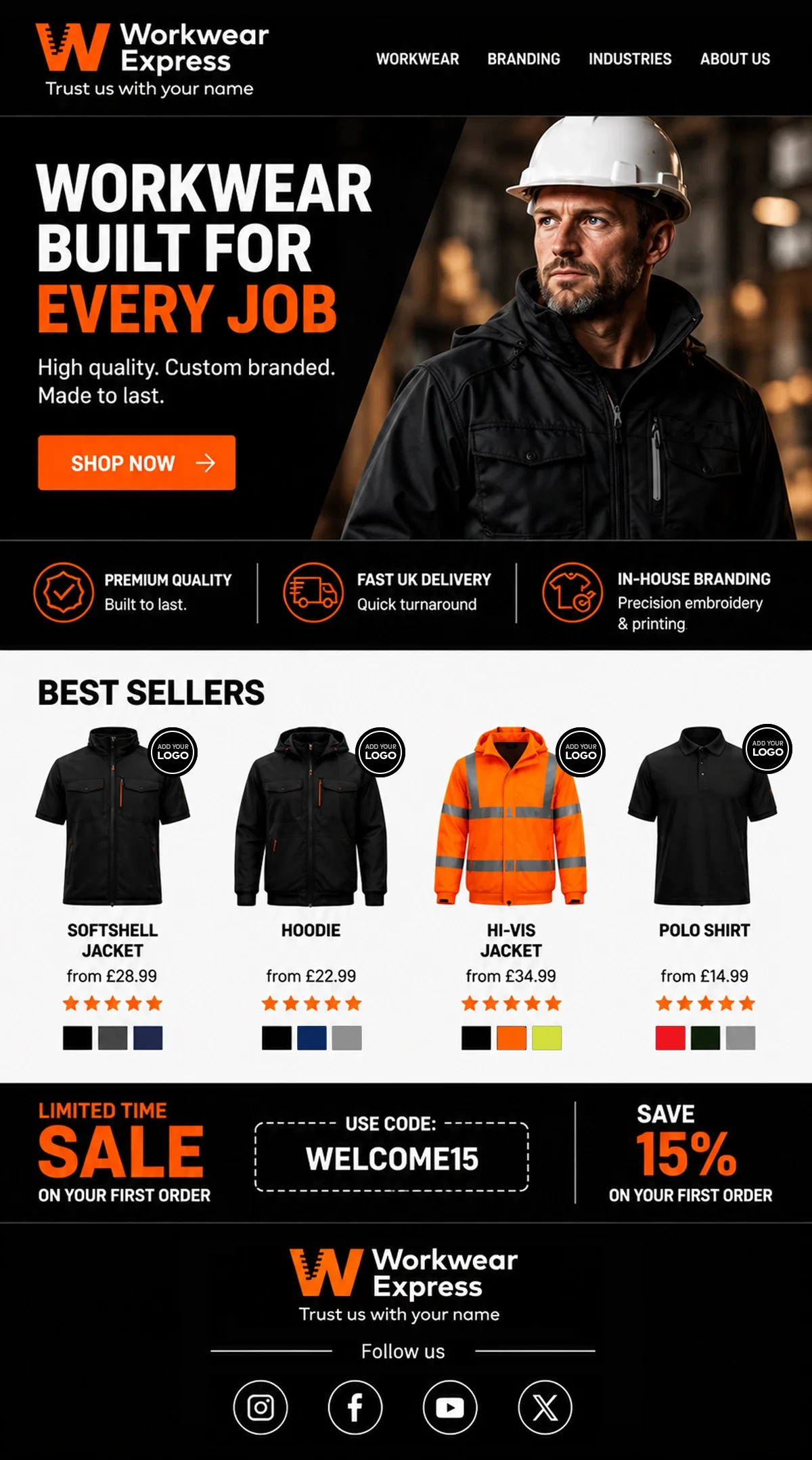 Workwear Express email design