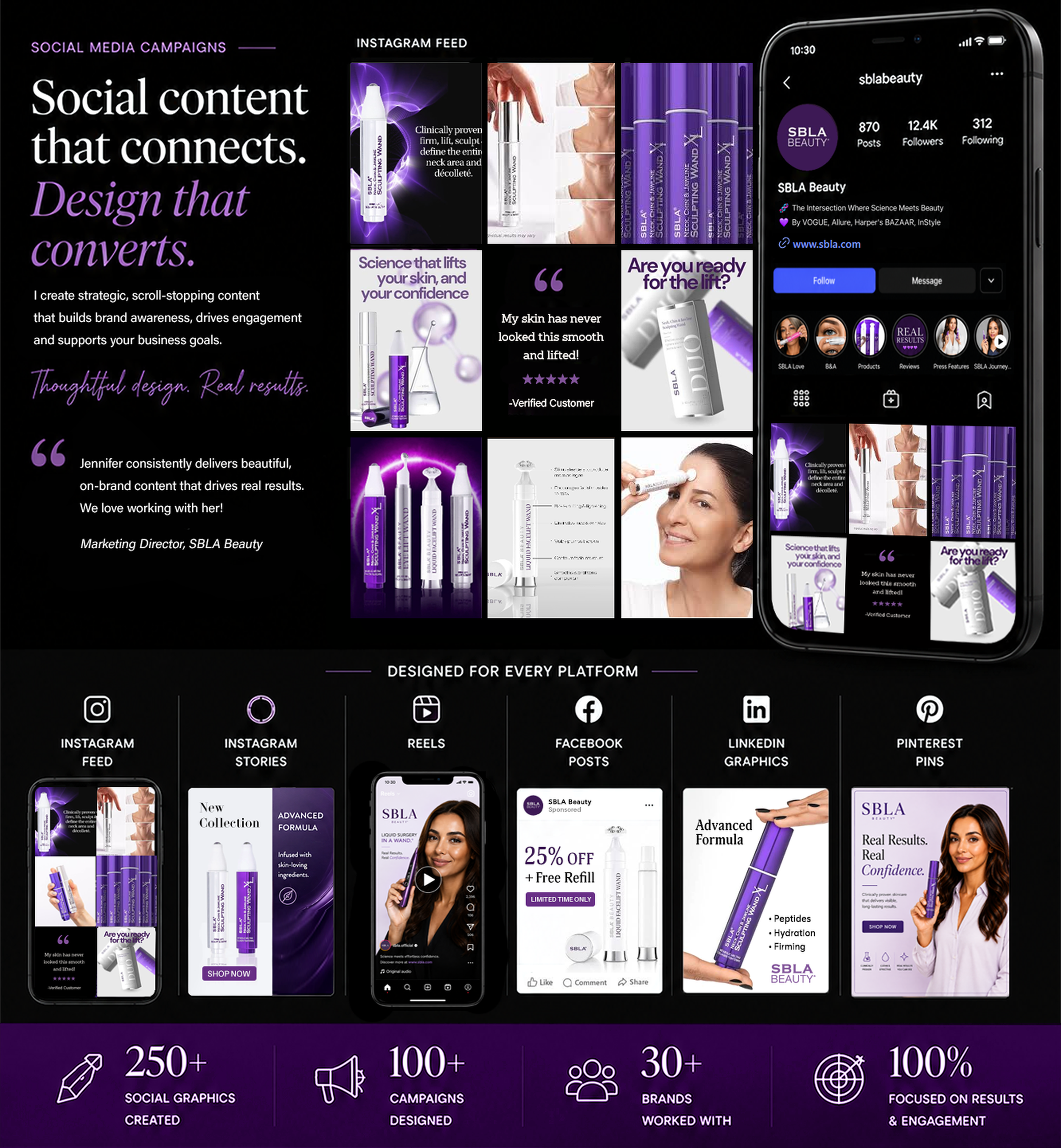 SBLA Beauty social media designs