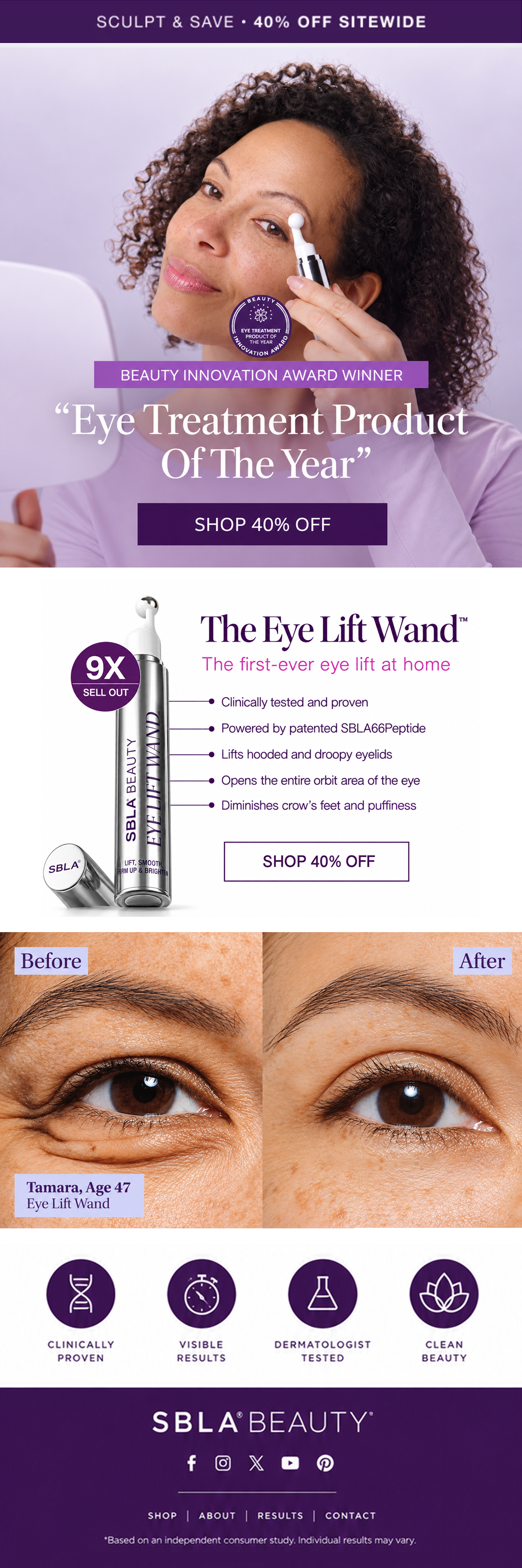 SBLA Beauty email campaign