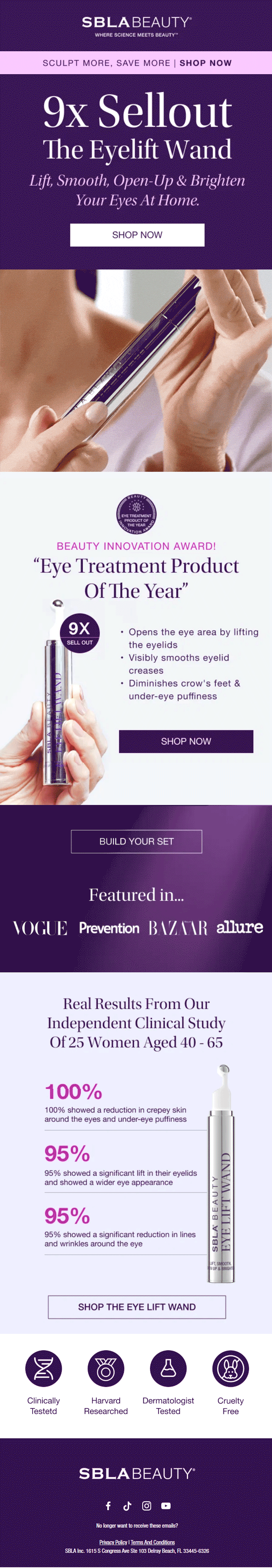 SBLA Beauty email animation