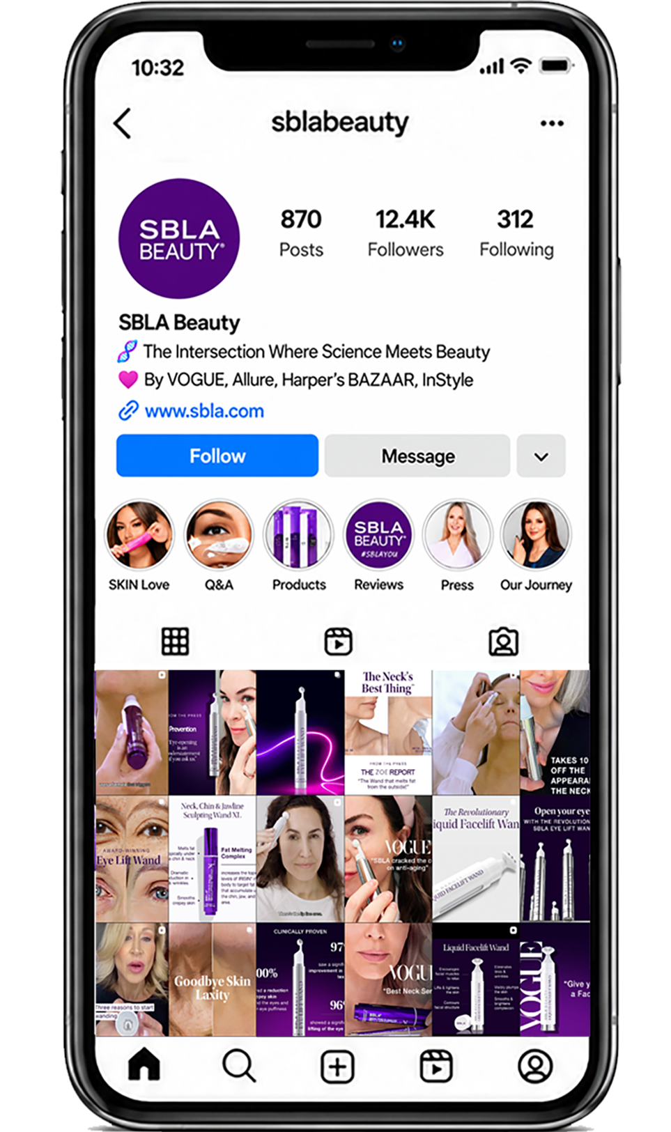 SBLA Beauty Instagram profile