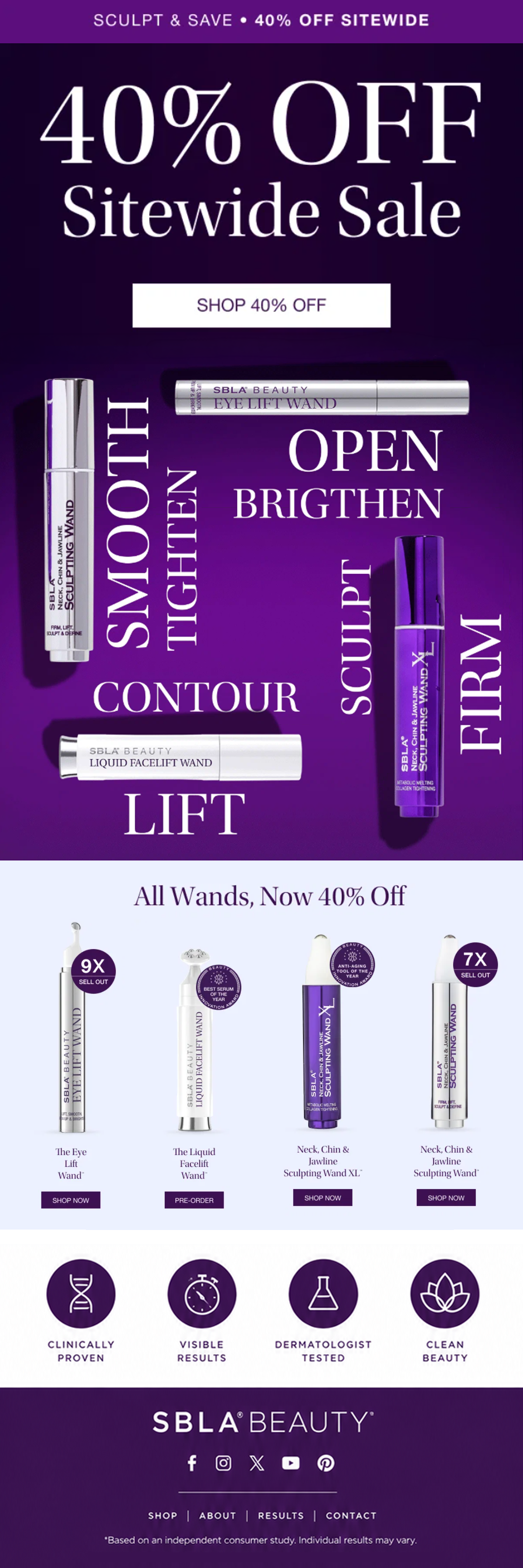 SBLA Beauty email campaign