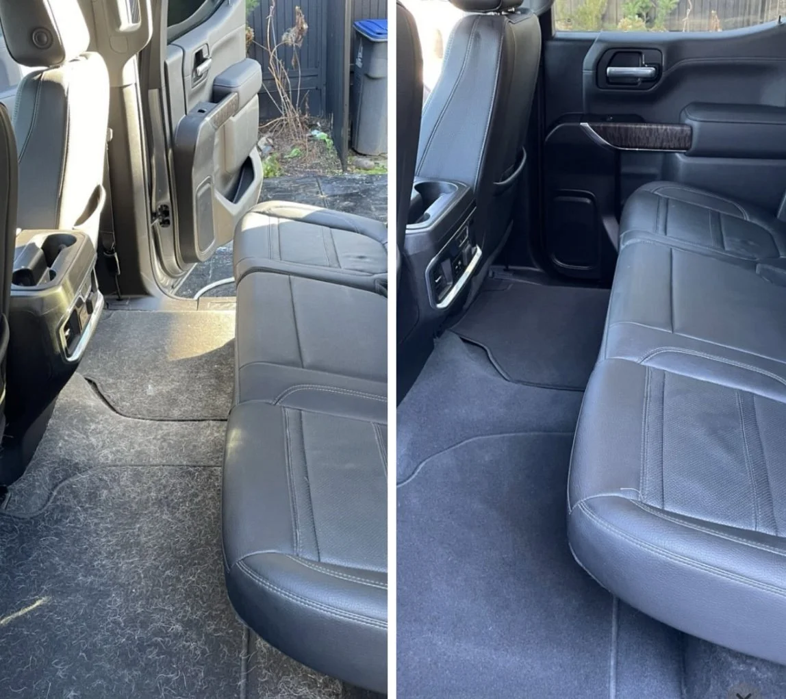 Interior detail before and after