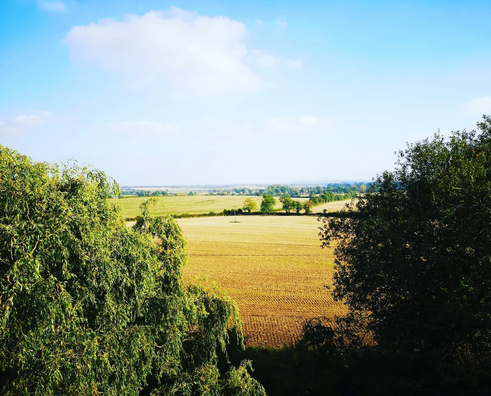 View across the countryside and fields surrounding the estate