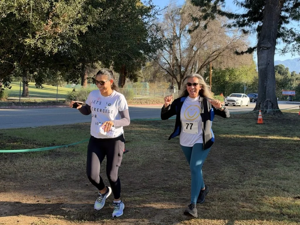 Two runners approach the finish line