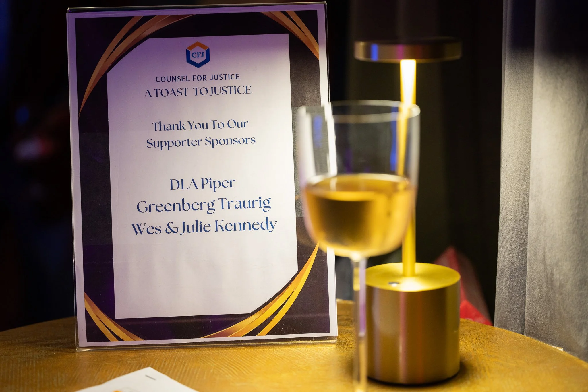 A Toast to Justice event photo.