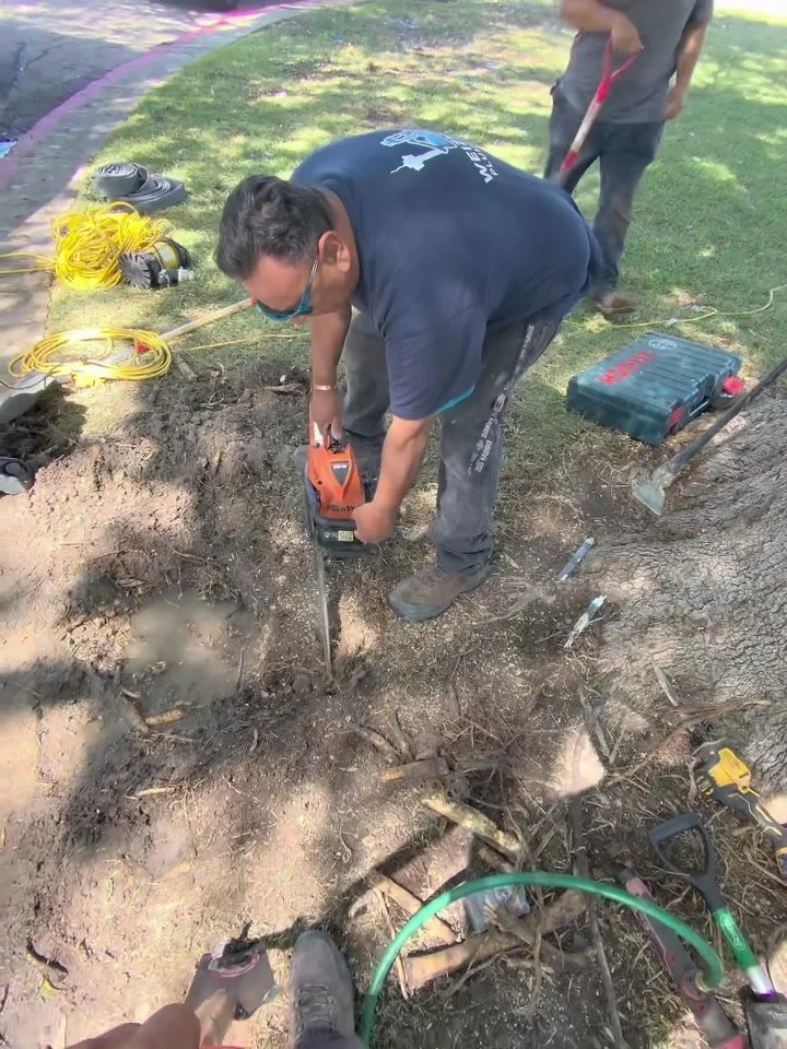 Concrete cutting for leak detection access
